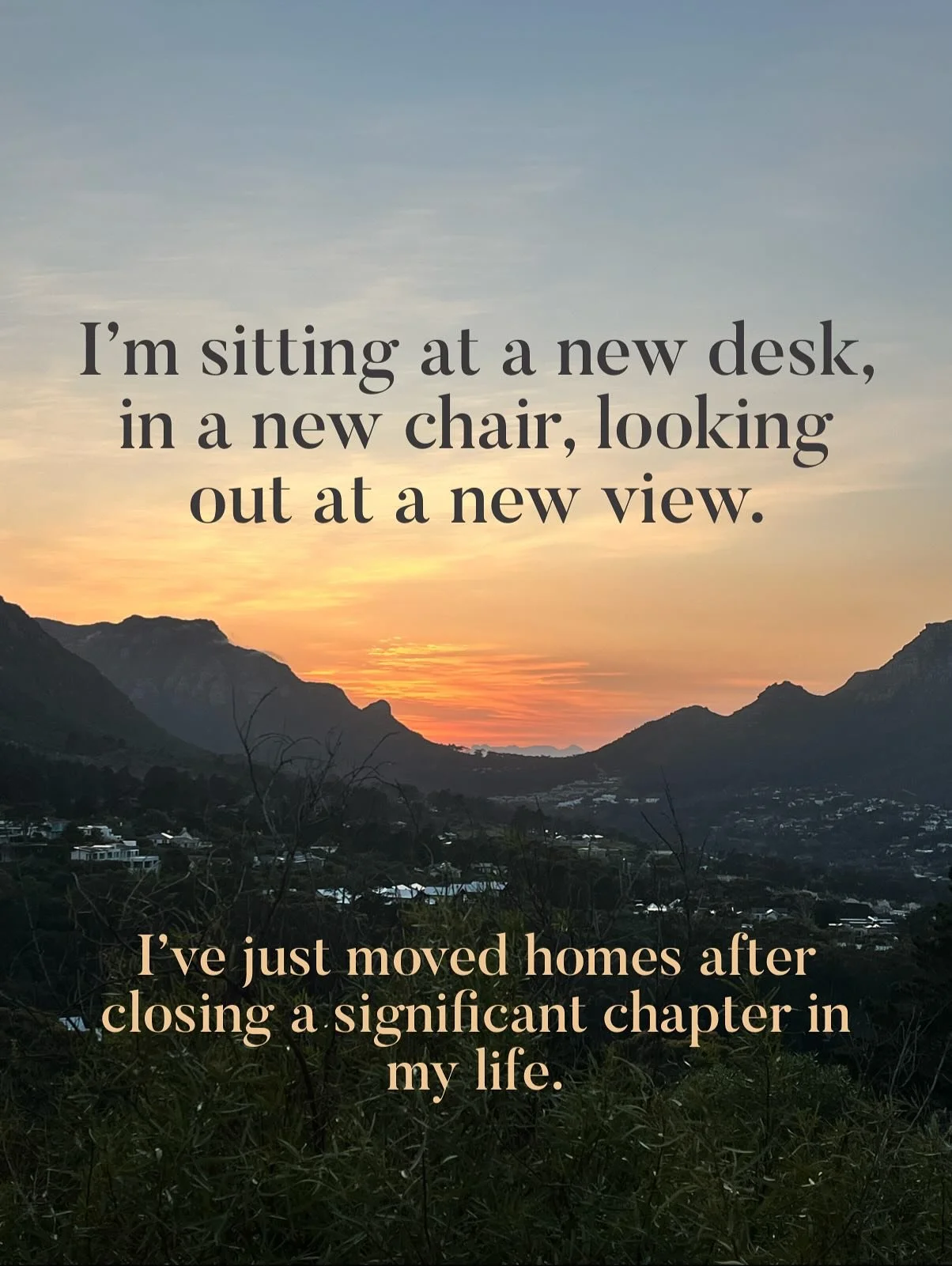Do you like my new view? 🌄 

Like many of you, I&rsquo;m in a transition. I&rsquo;ve recently moved homes and with that is coming a lot change 🏡 

Learning how to navigate transitions has been one of my primary points of study, specifically over th