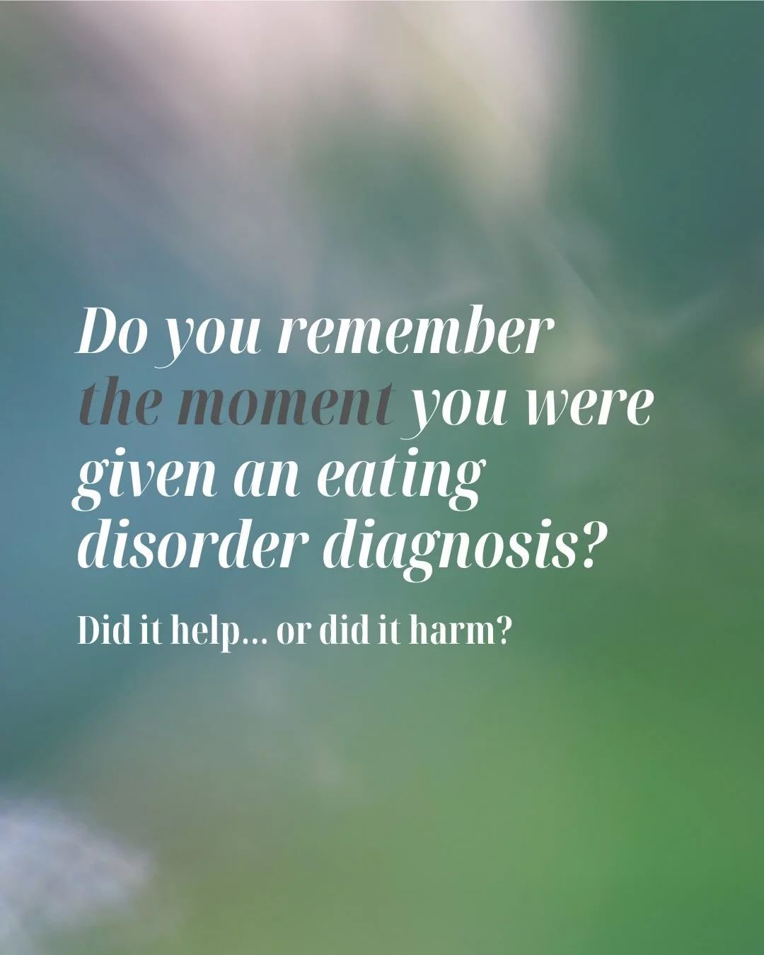 Diagnoses like eating disorders are descriptive categories, not explanations.

They can be deeply helpful, offering language, validation, and an initial map forward.

But when we become overly identified with labels, we risk confusing the map for the