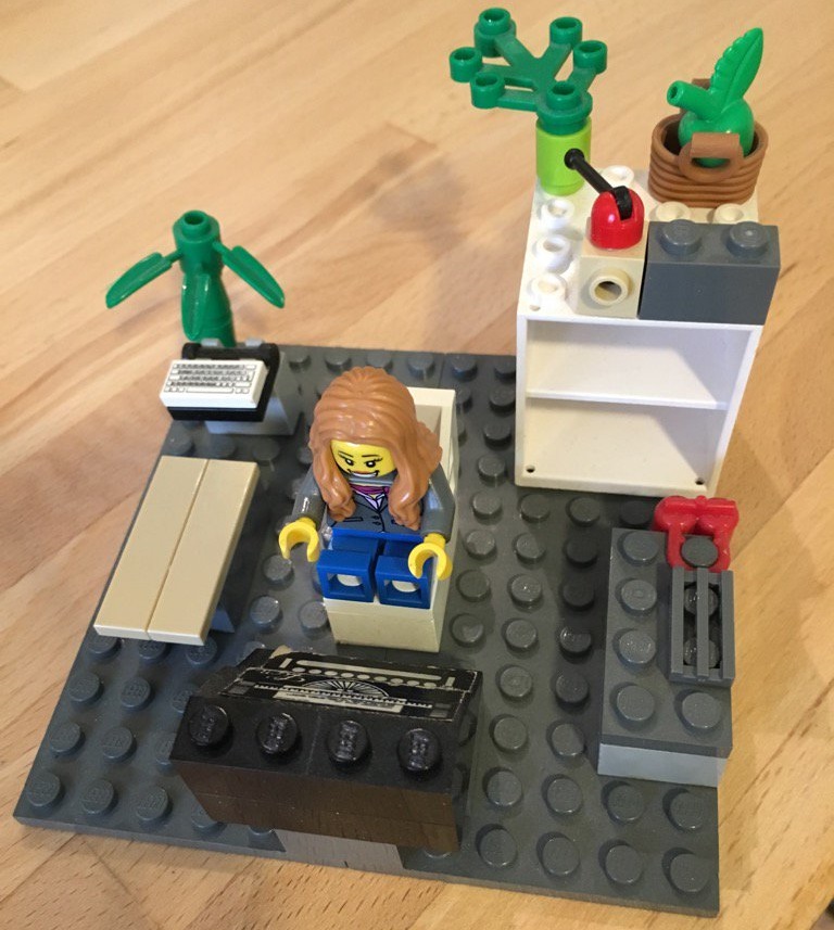 Me, depicted by my children, as a Lego writer at my typewriter. Uncanny.