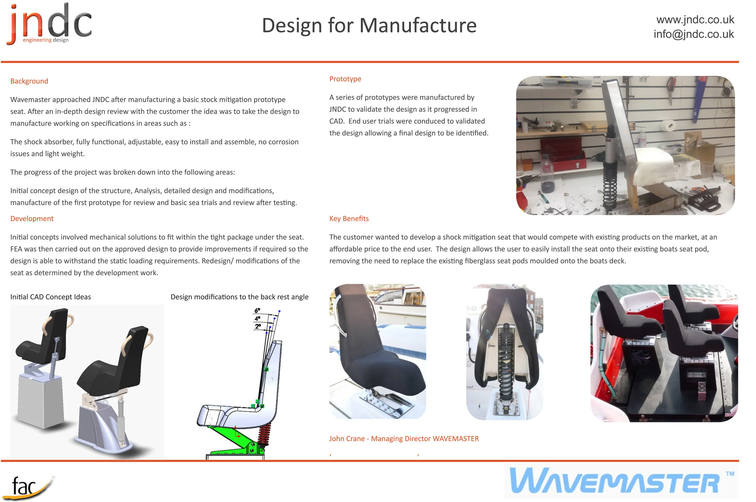 DESIGN FOR MANUFACTURE - BOAT SEAT