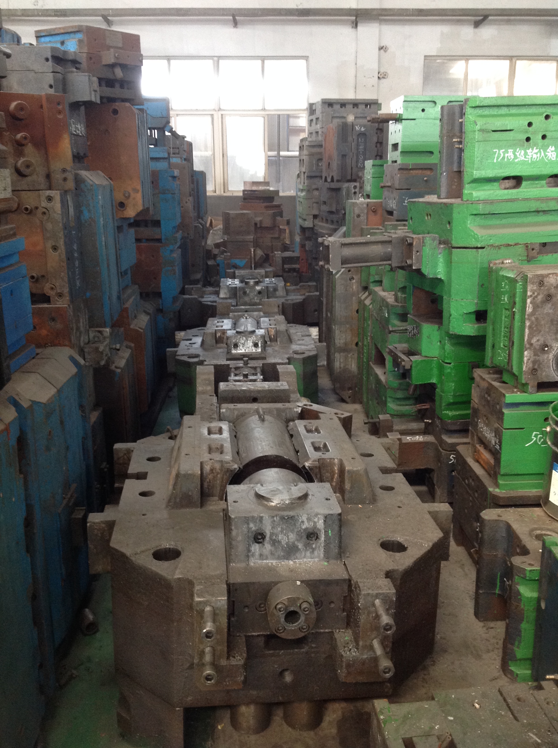 Large injection moulding tools in storage
