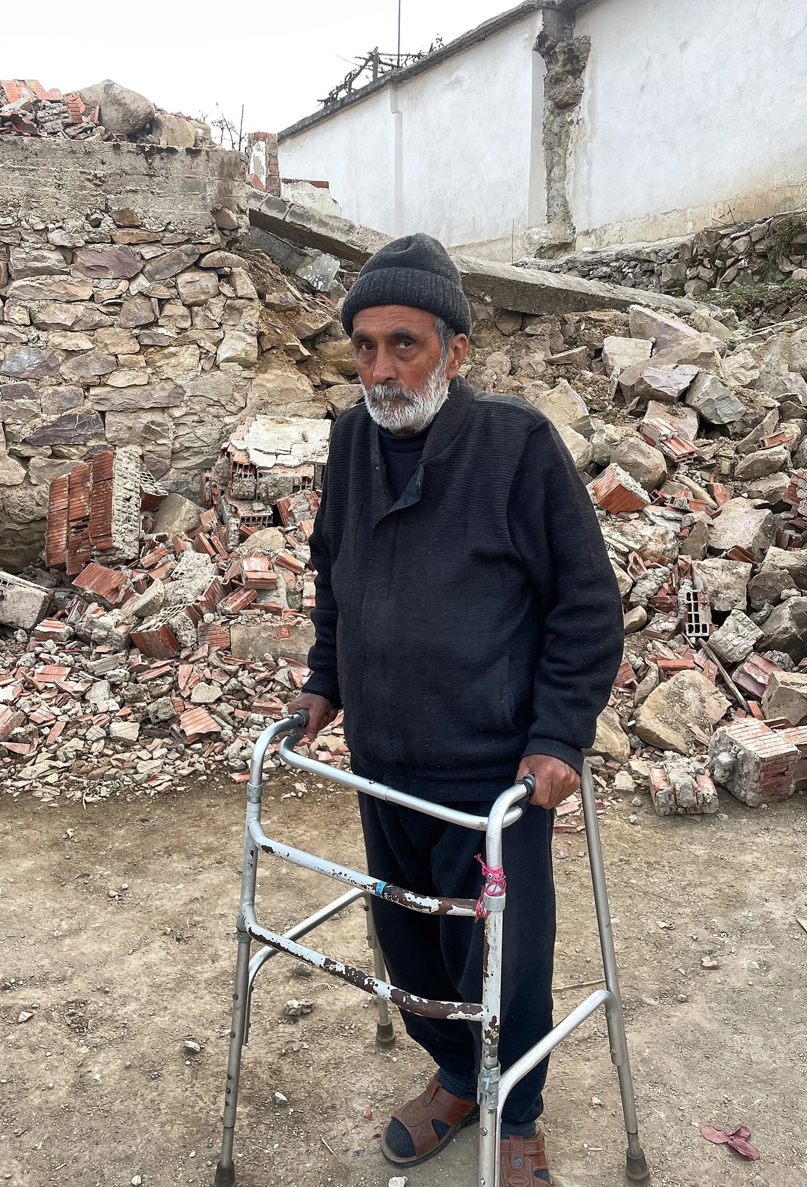  This man was happy to talk to the team from LHI, the first aid organization to come to his remote mountain village since the earthquake. His home was seriously damaged, and he now lives in a tent in his backyard with his family.  