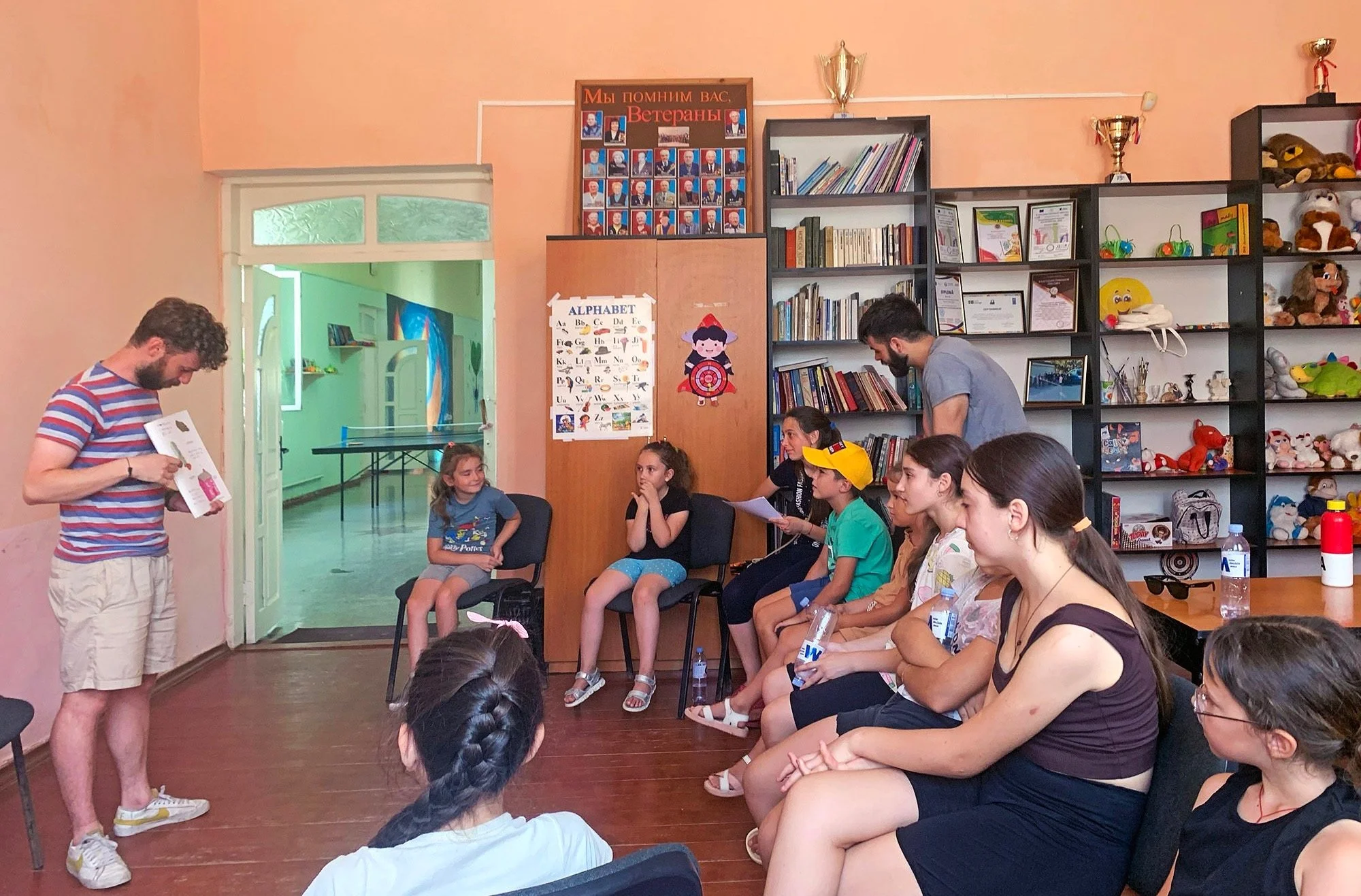  Davide and Thomas started week two by introducing the book Stuck by Oliver Jeffers to the campers. 