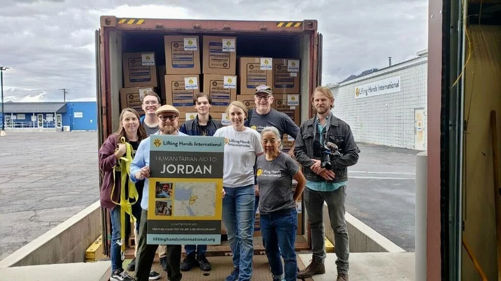  LHI team members and volunteers loaded this container of aid for Jordan in October. 