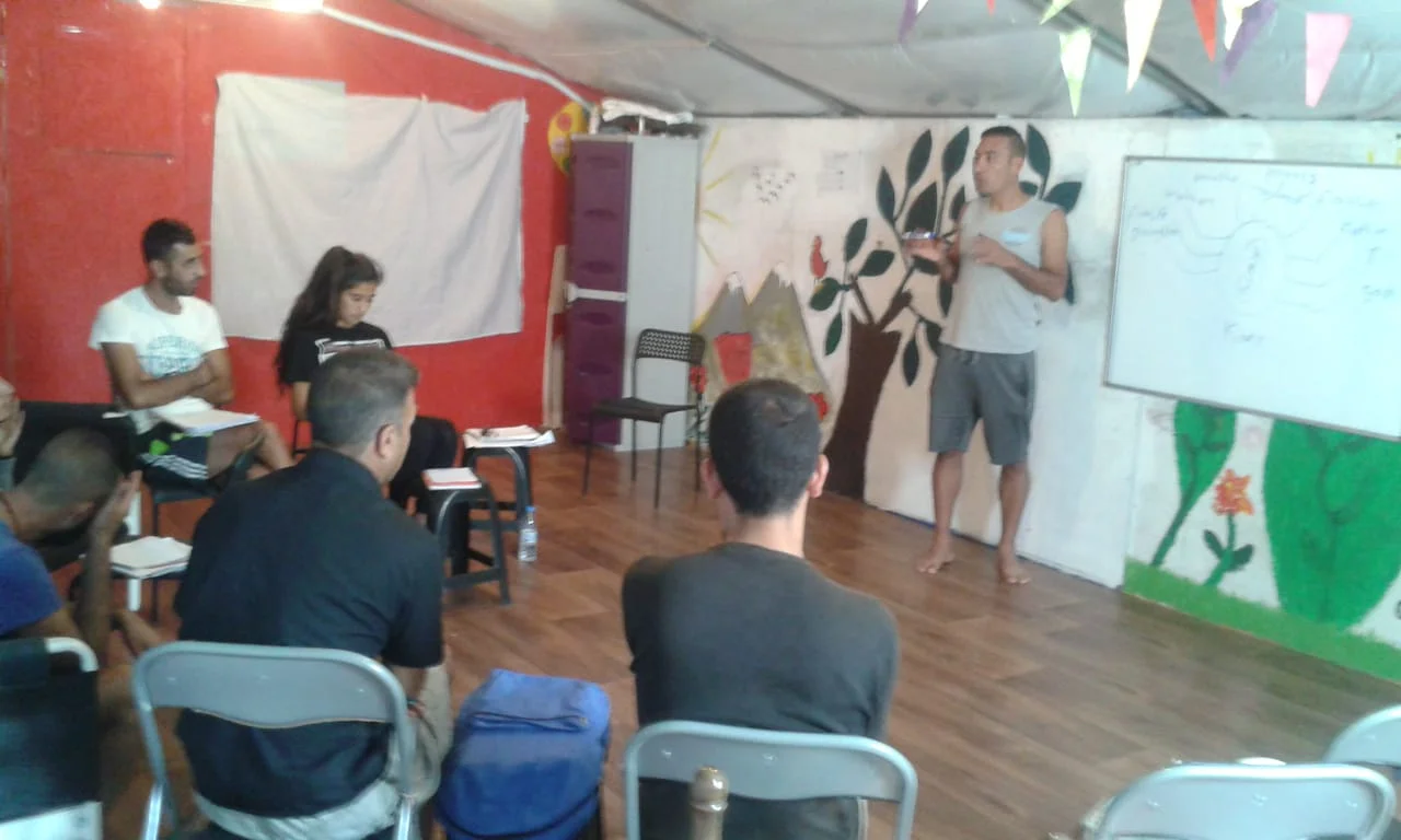  Blurry but goody! We now run up to 25 classes a day in English, German, Greek, Arabic, and Kurmanji (the Yazidi’s native language). 
