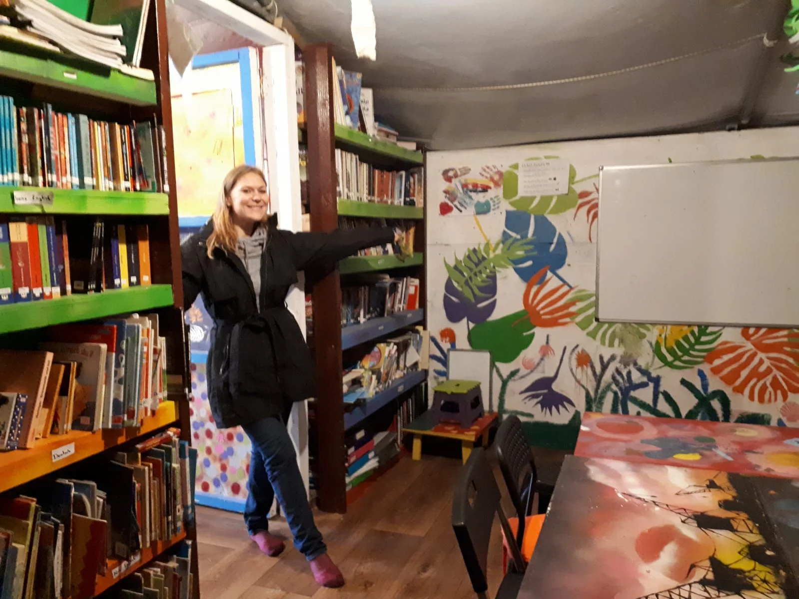 Ally in the LHI library in Serres, Greece