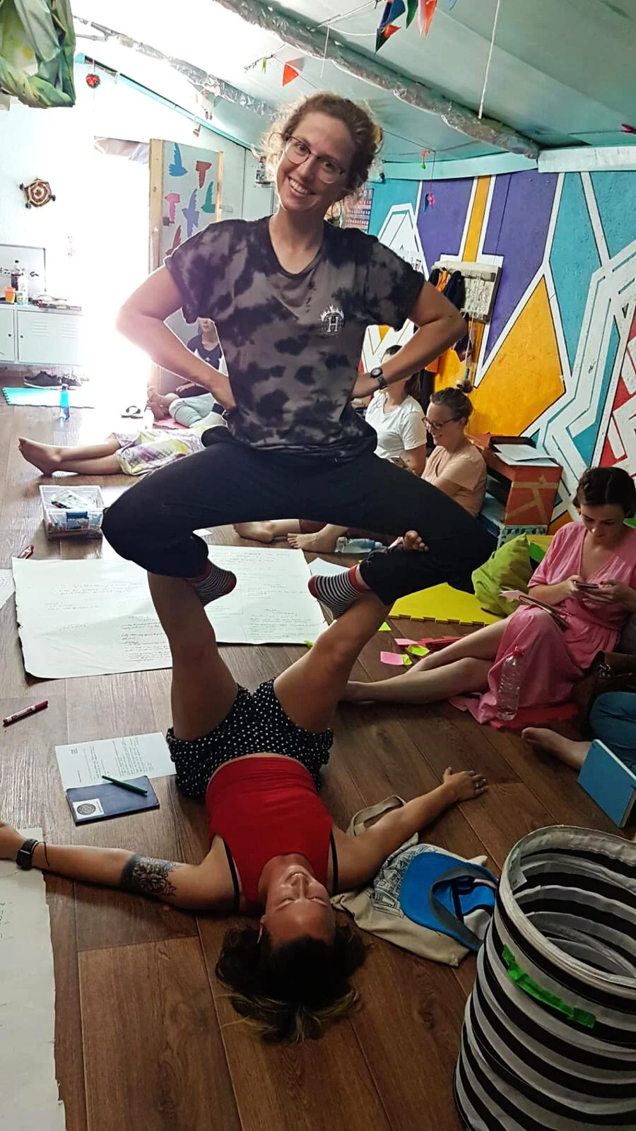  Here I am doing some acro-yoga with Virginia, our awesome arts and recreation volunteer! 