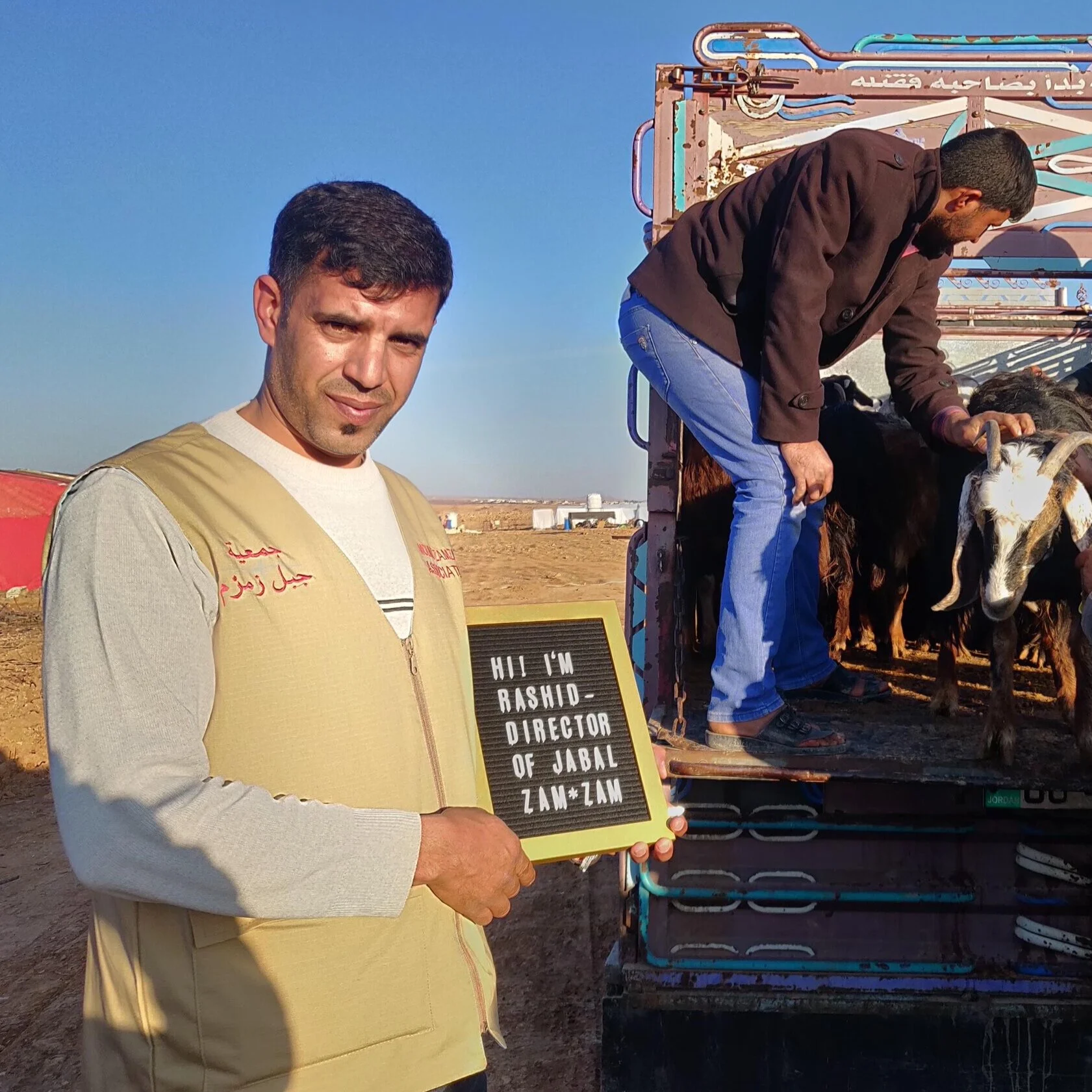  Rashid is the director of Jabal Zamzam, a charity based in Al Mafraq, Jordan, that works with vulnerable populations, including local Syrian refugees.   