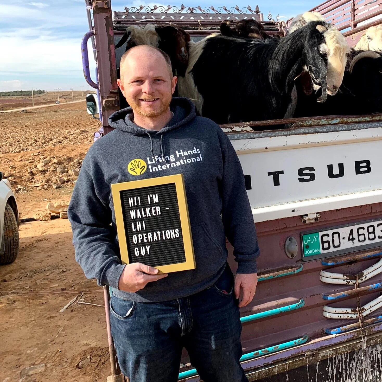   Walker Frahm (LHI Chief Operations Offer) coordinates logistics associated with our goat distribution program, including managing operations on the ground.   