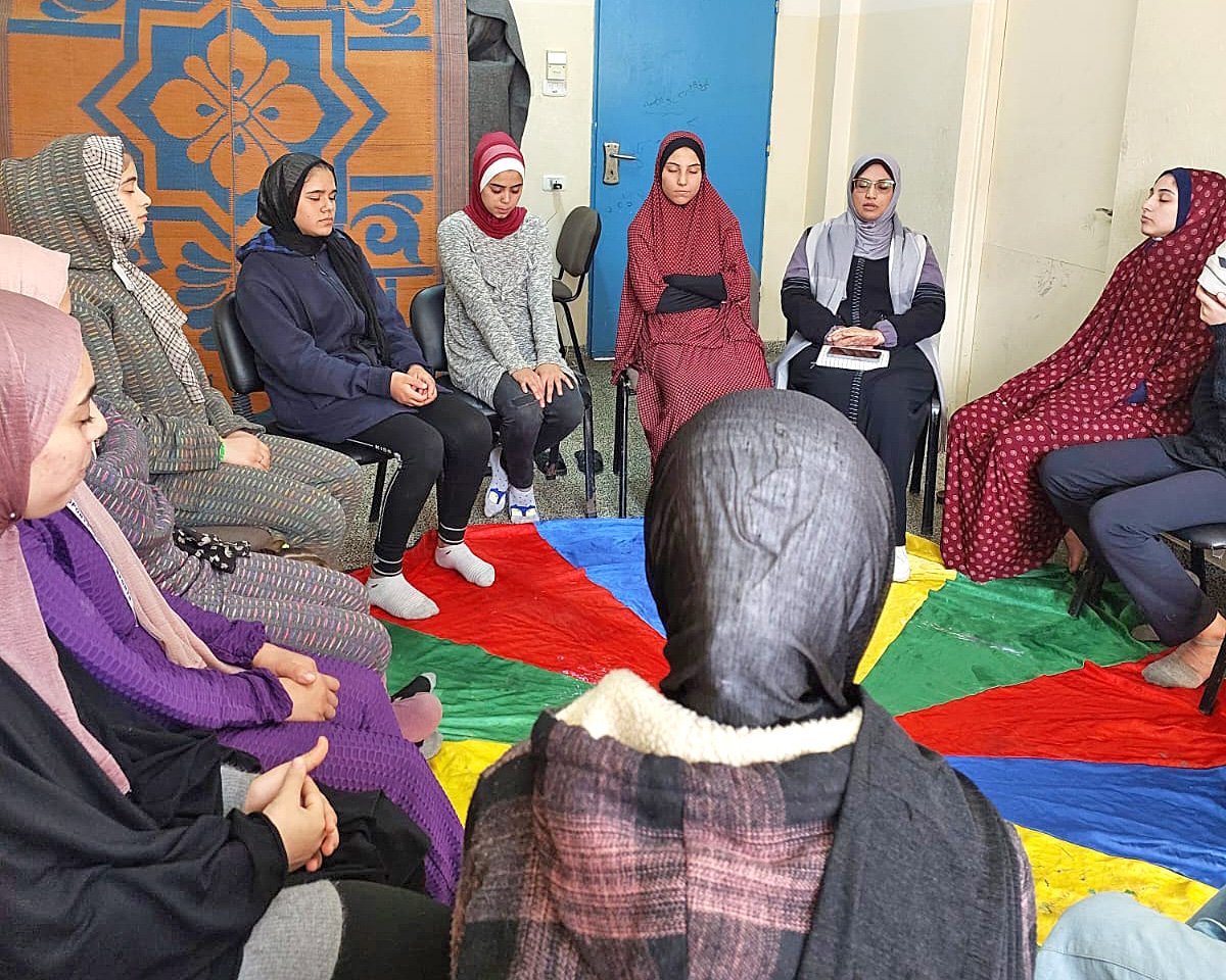 Autogenic session for female adolescents in UNRWA shelter- rafah.jpg