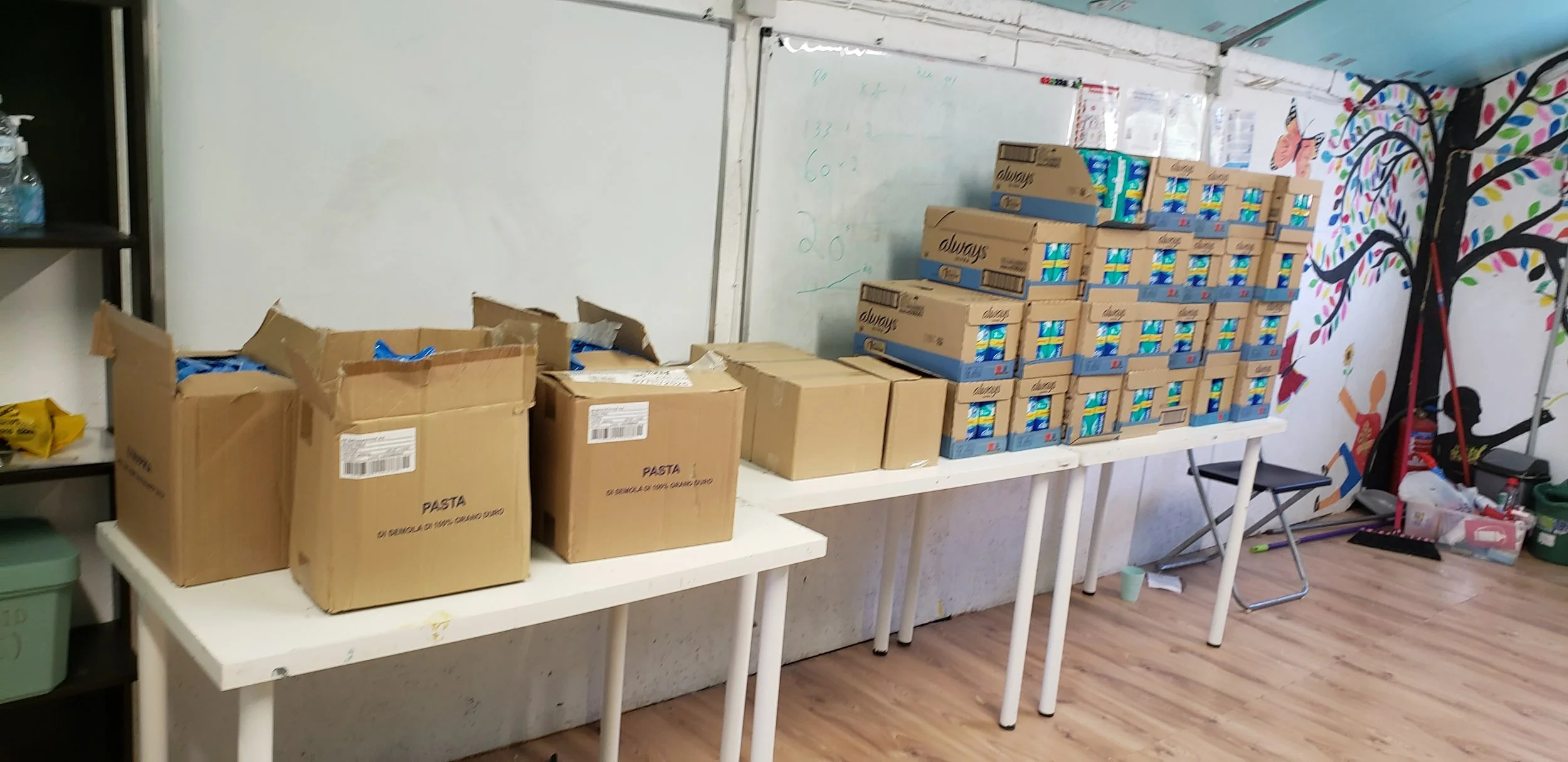  Pads 4 Refugees has enabled the LHI Community Center in Serres, Greece to purchase high quality, name brand menstrual pads like those pictured here. Women are able to receive a package of pads each month at the Female Friendly Space. 