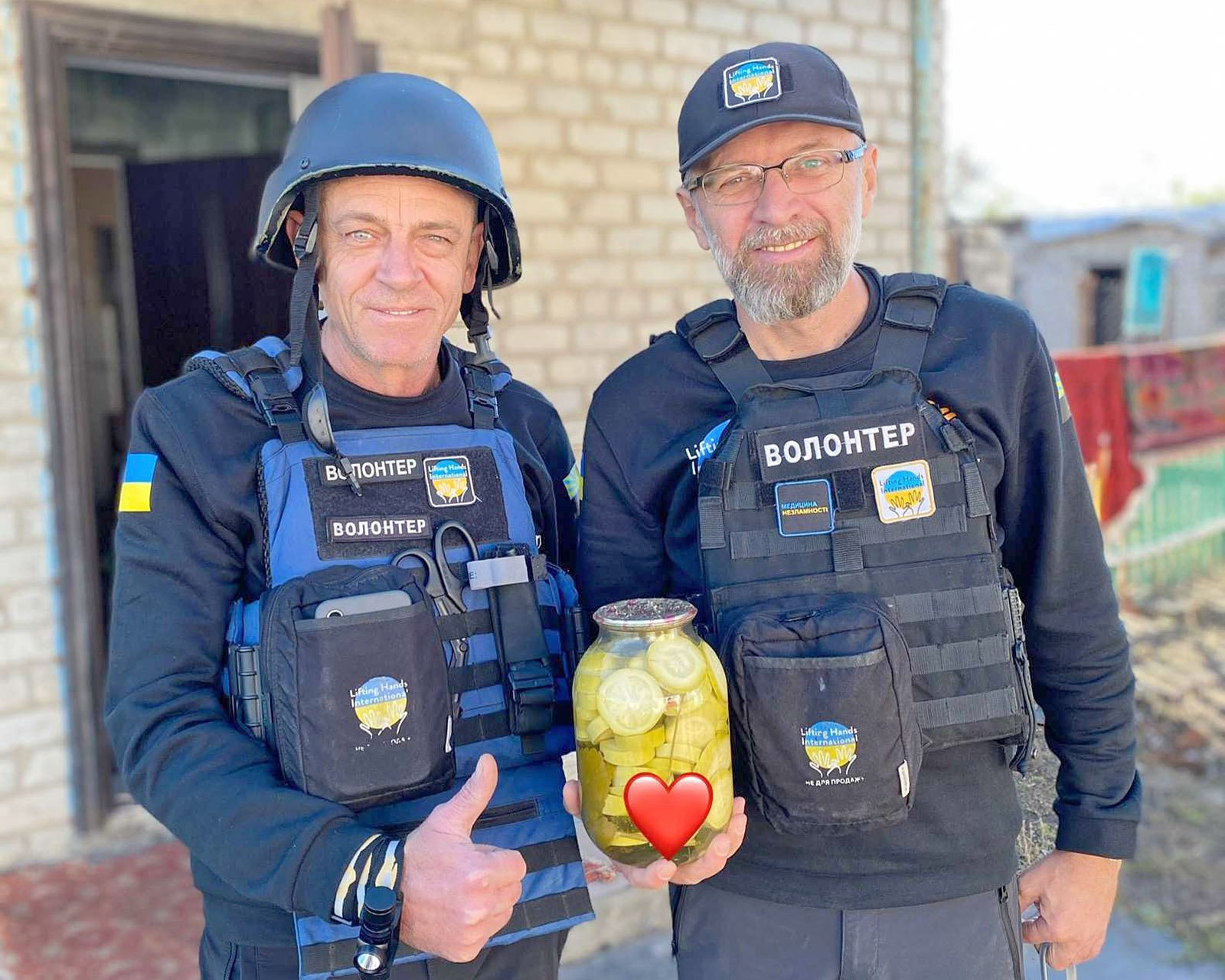  Mykhailovych and Yurii with our delicious zucchini. 