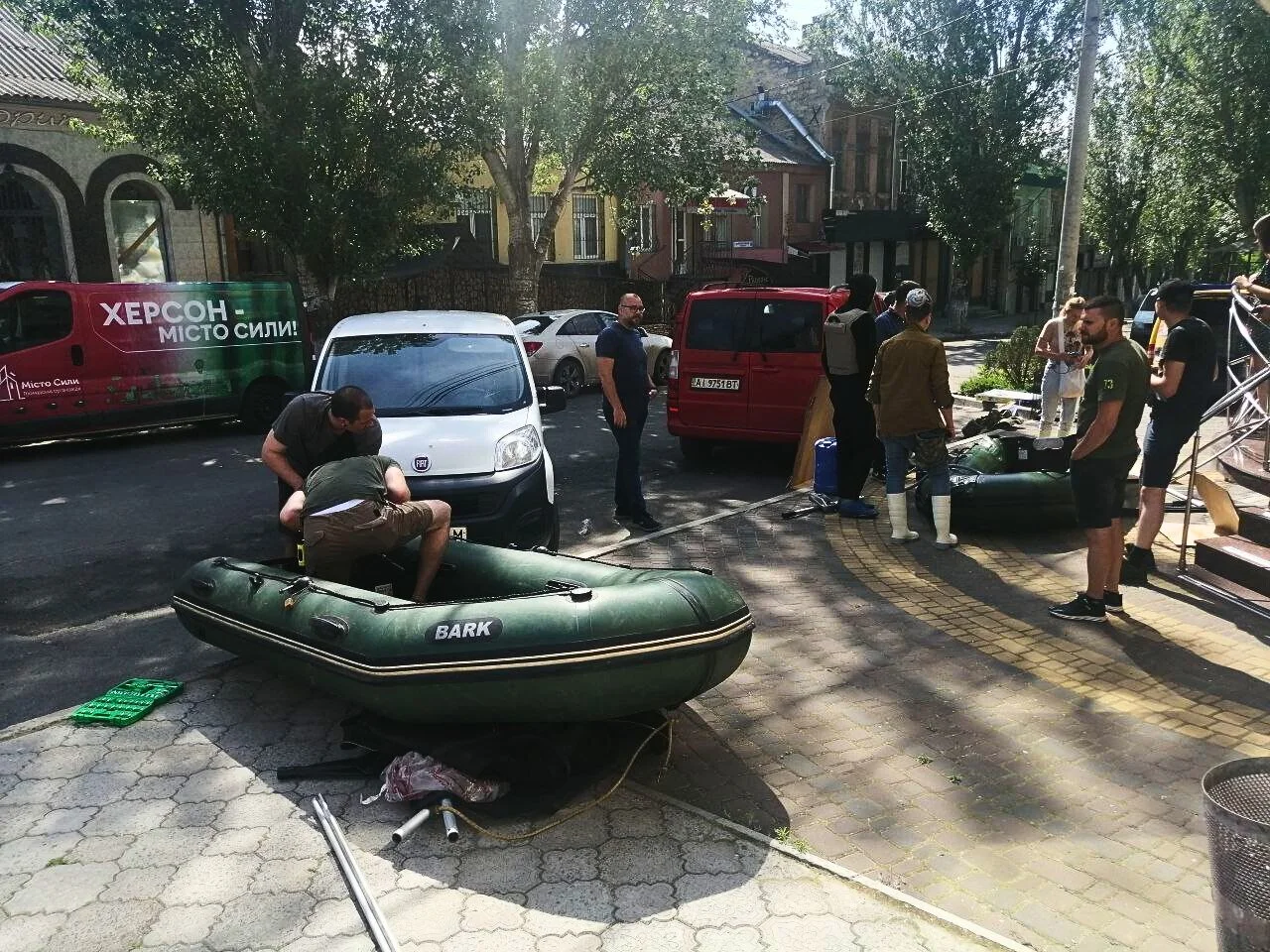  Our teams sourced boats and fuel to rescue people stranded in flood waters. 