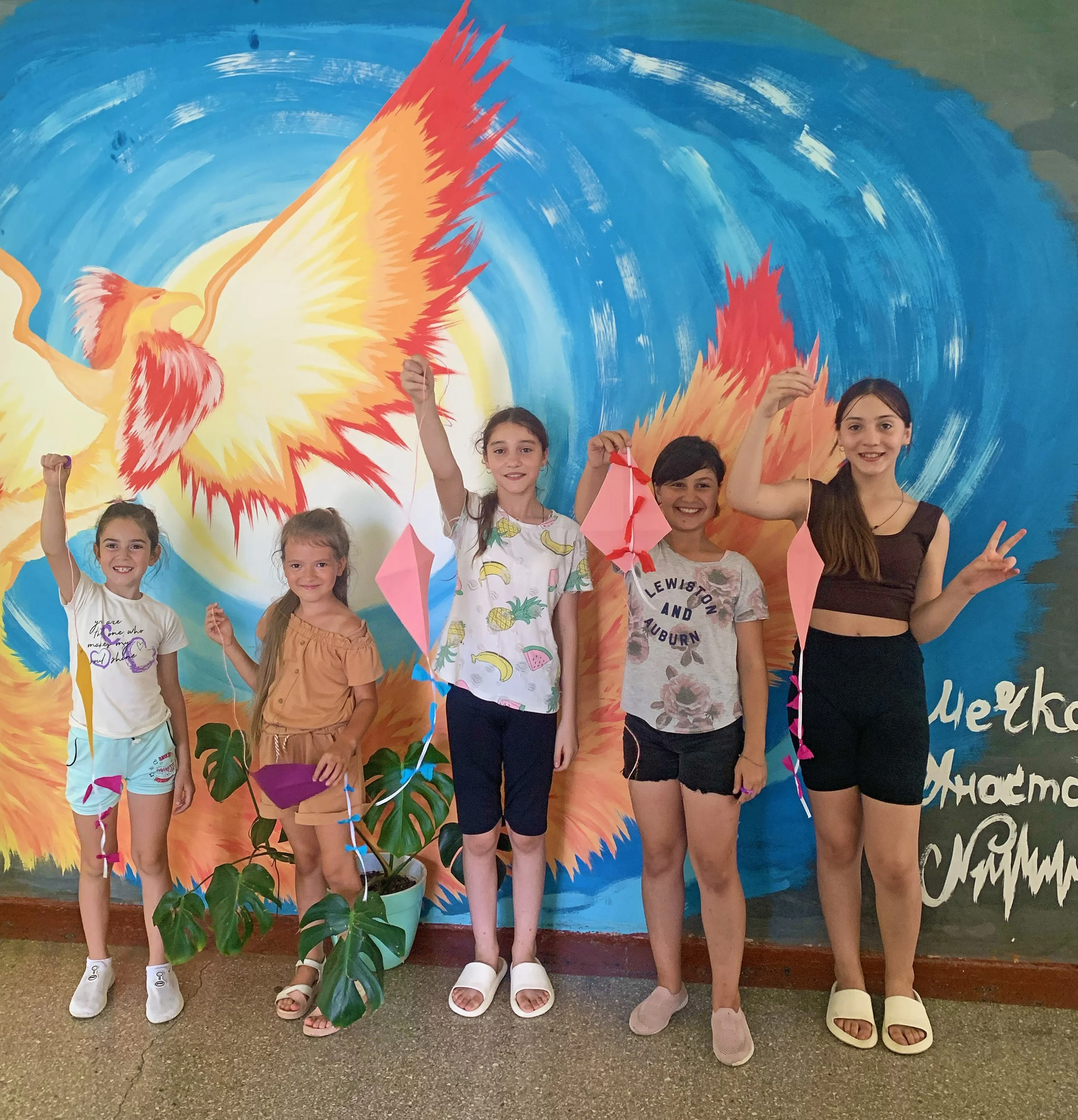  The campers were excited to try out the kites they made using the story  Stuck  as inspiration! 
