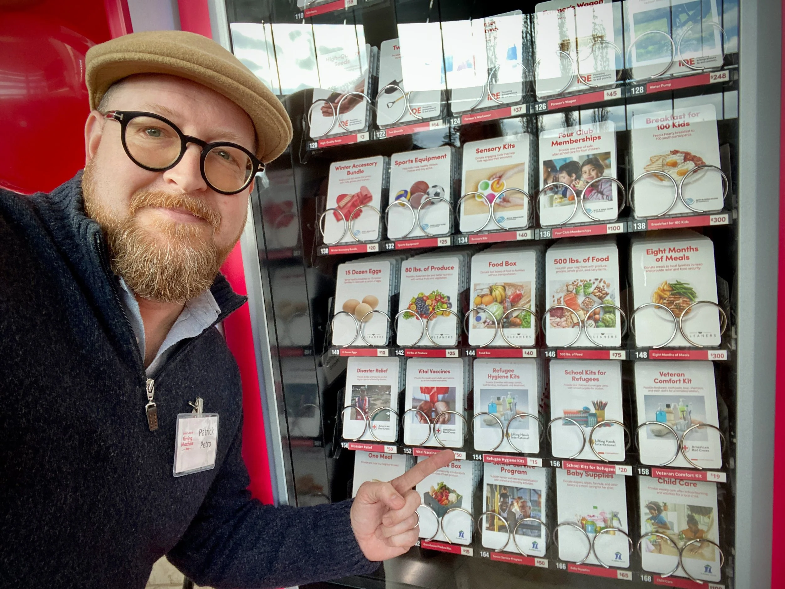  LHI's Development Director Patrick was excited to see LHI in the Giving Machines in his home state of Indiana. But if there is no Giving Machine near you, you can visit our virtual Giving Machine! 
