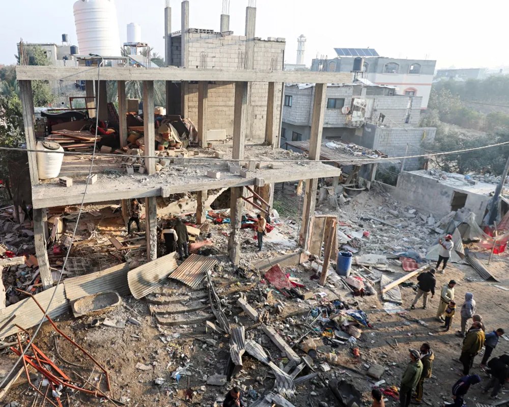  In December 2024, dozens of people were killed in an Israeli air strike on Gaza’s Nuseirat refugee camp. Ramadan Abed/Reuters. 