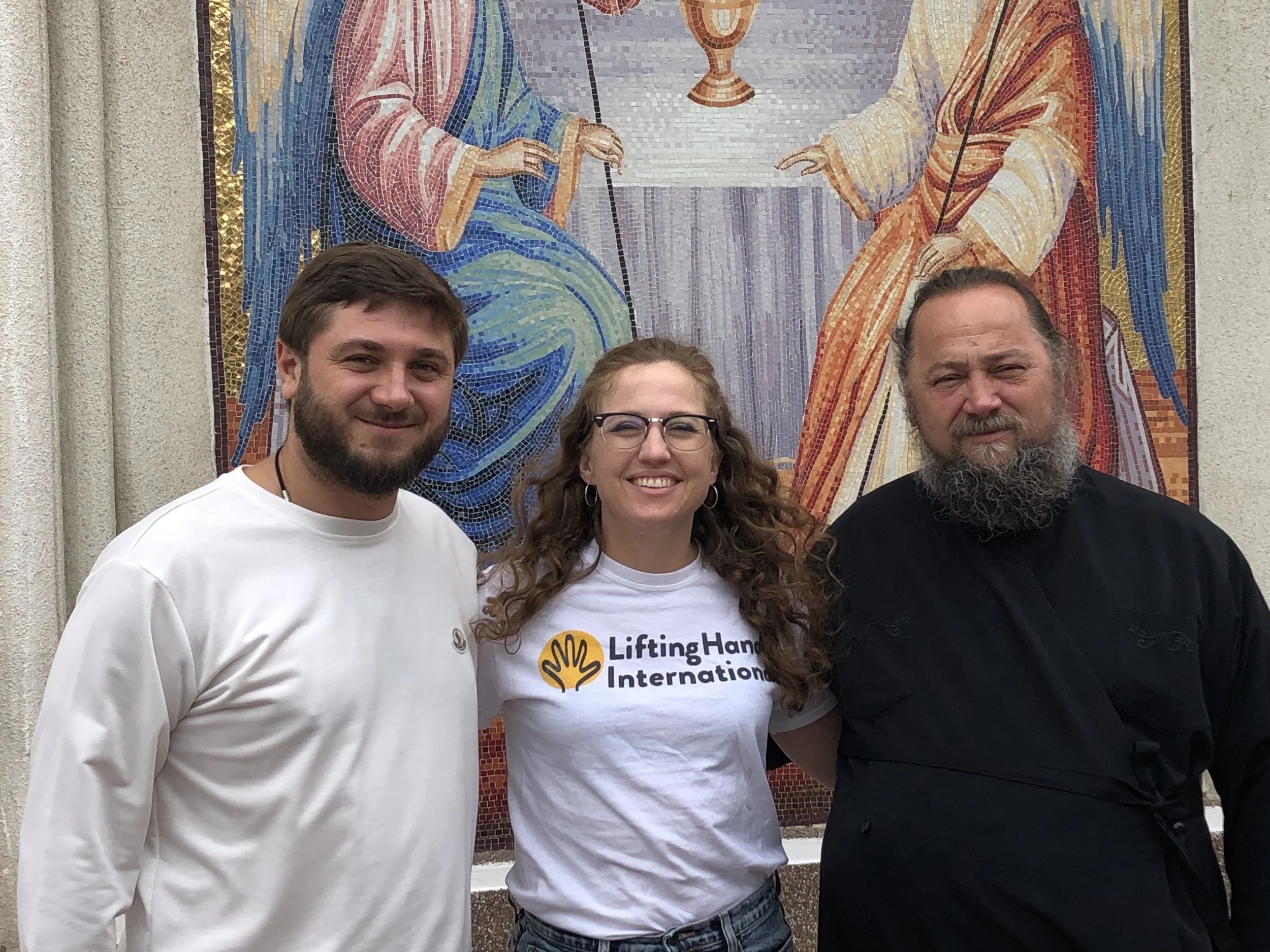  We spent an afternoon with Orthodox priest Father George and his father, Father Vasily, at St. George’s Church in the village of Storozhynets in Western Ukraine. These men converted the seminary building at St. George’s into a shelter for Ukrainians fleeing violence in eastern Ukraine just hours after Russia invaded. Father George also works with another partner, Blood for Romania, and a network of other Orthodox priests to get food and clothing to people still living on the front lines. 