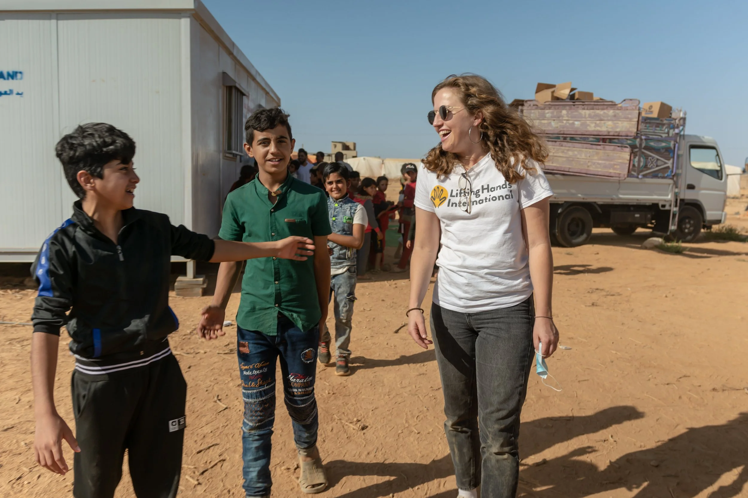  This kiddo was telling the BEST jokes in Arabic! Hayley and Walker visit a small Syrian camp in northern Jordan.  