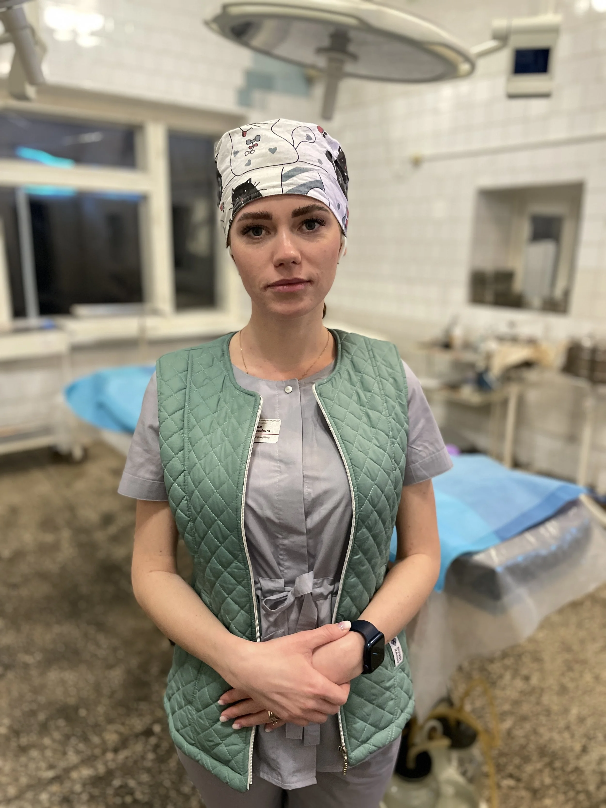  A dedicated but exhausted surgical nurse in Kryvyi Rih. 