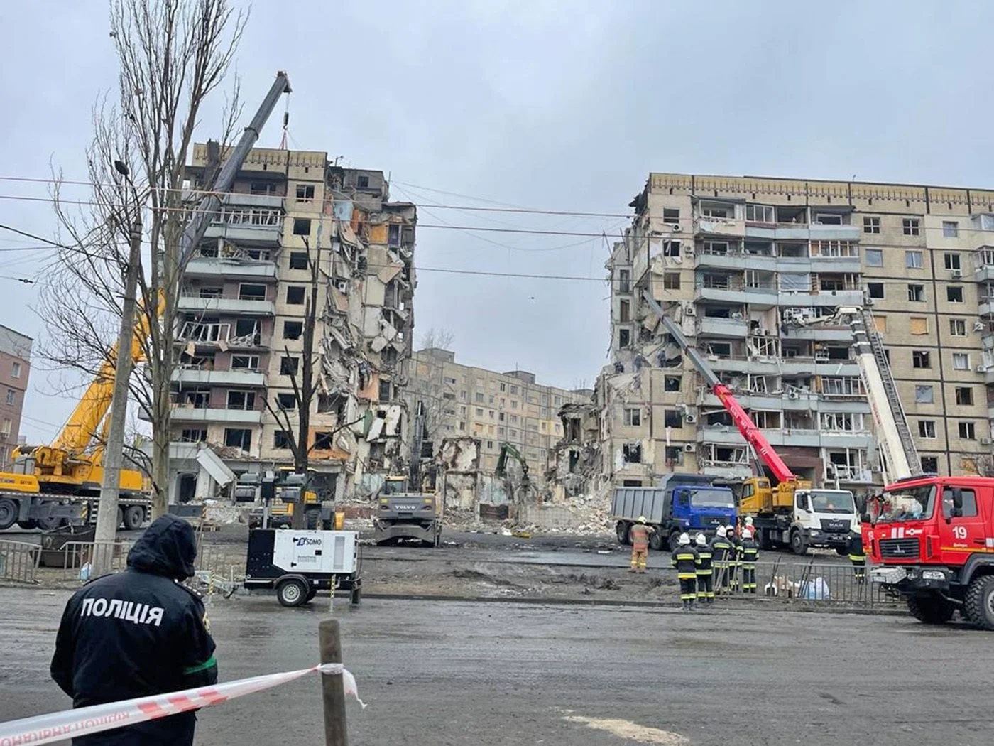  This photo of an apartment complex that was hit by a Russian missile on Saturday, January 14 was taken by a partner on the ground who was there to distribute LHI aid to displaced residents. 