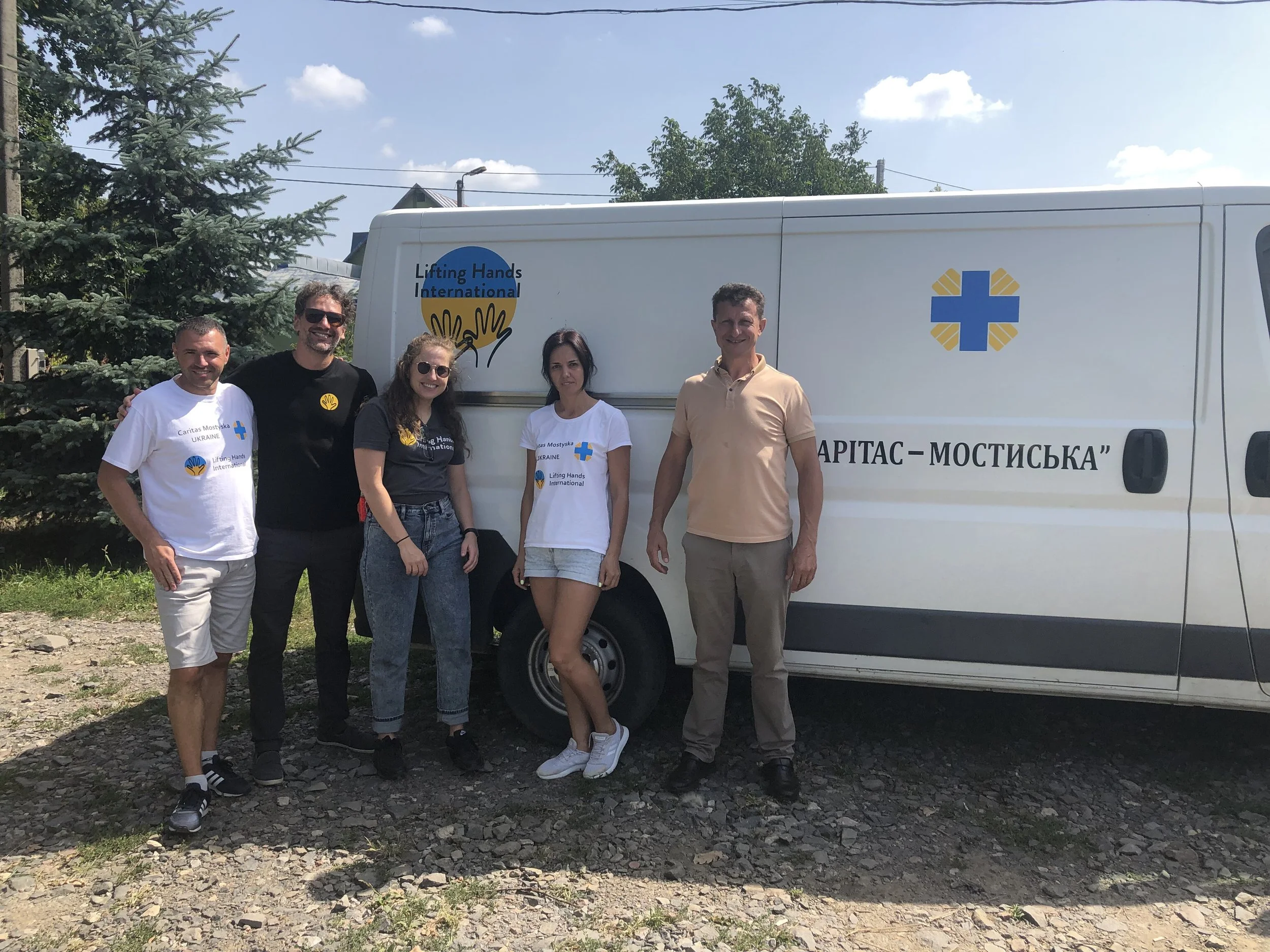  Vans like this one, which we operate with our partner Caritas Mostyska, take aid to people still living on the front lines of the war in Ukraine. Brave volunteers drive these vans and make sure essential supplies get to those who need them. 