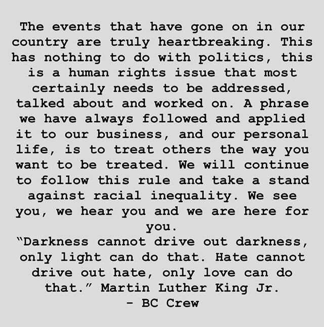 We do not condone or support the violent protests, we stand against racial injustice. We see you, we hear you and we are here for you!