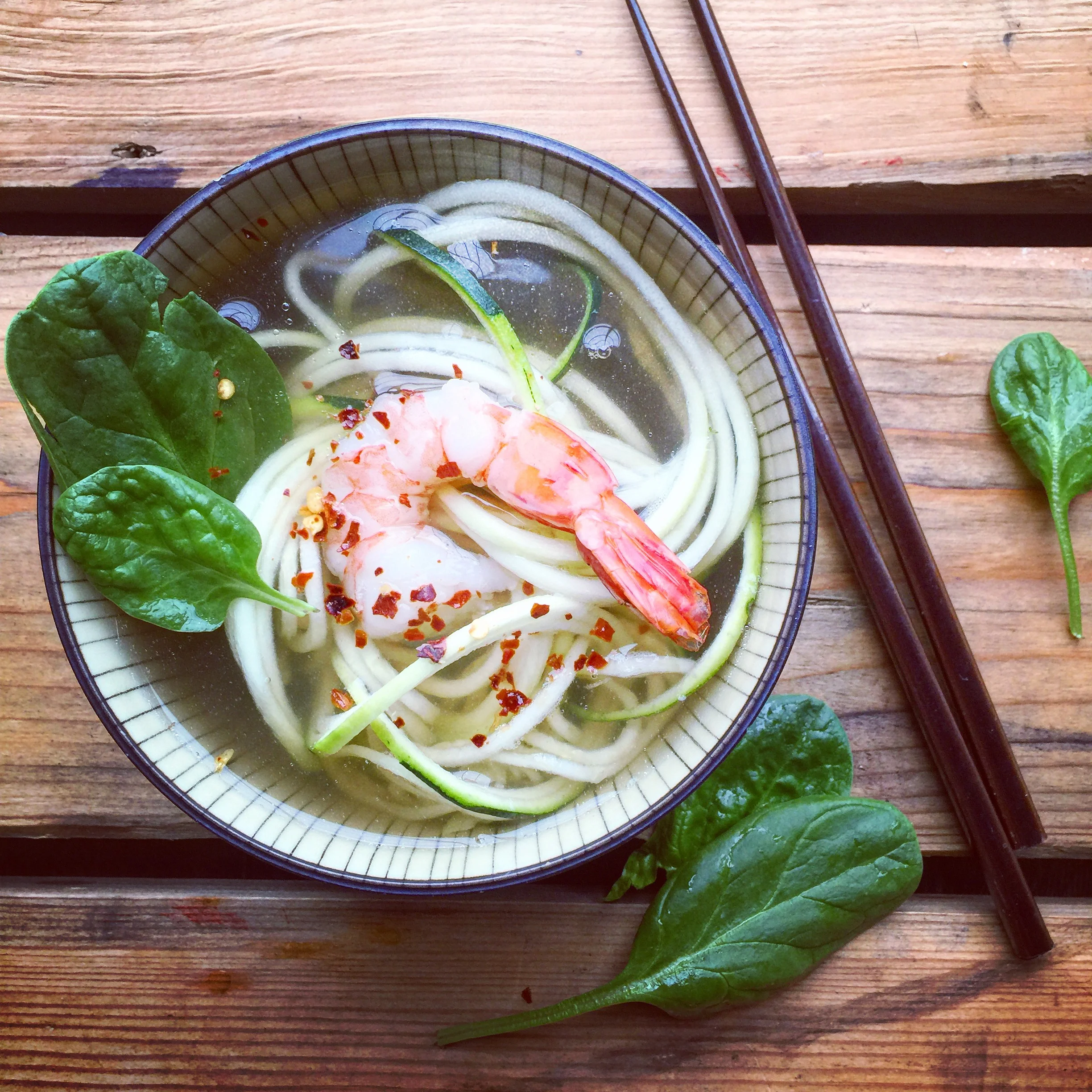 Zucchini Noodle Bone Broth Bowl recipe made with bone broth created by Bone Brewhouse.