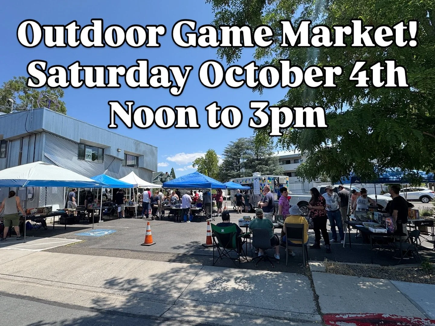 It&rsquo;s that time!

Our big outdoor game market is coming up this Saturday. If you plan on trading/selling games, please bring a table/chair/shade and show up between 10:30-11:30am. You can show up after Noon but there might not be much space left