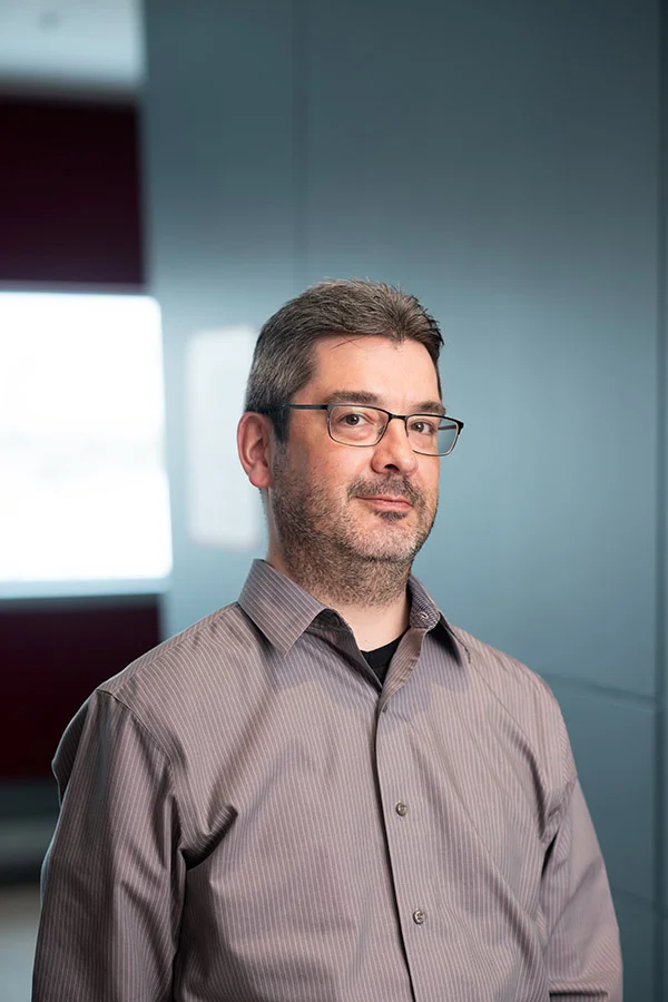 A casual portrait in an office