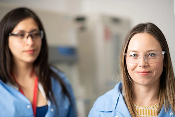 Two researchers in a lab