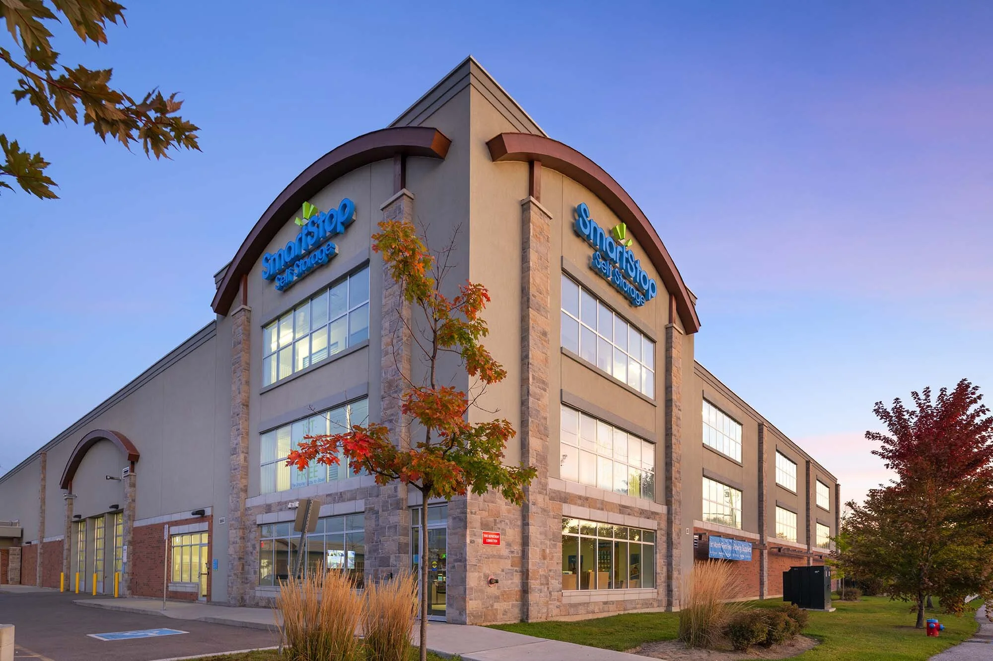 Early morning exterior of a Smartstop Storage Center.