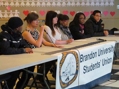 BUSU candidates during the debate on March 4, 2013. (Brady Knight / The Quill