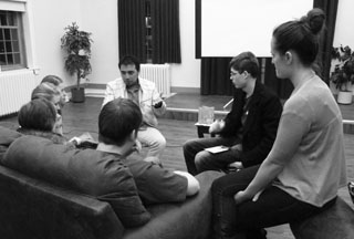 File photo. Students discuss after the showing of a documentary last year. (Catherine Dubois)