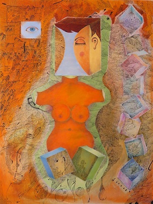 Corpus, 48 x 36 mixed media on canvas, 2016 by Franz Fox