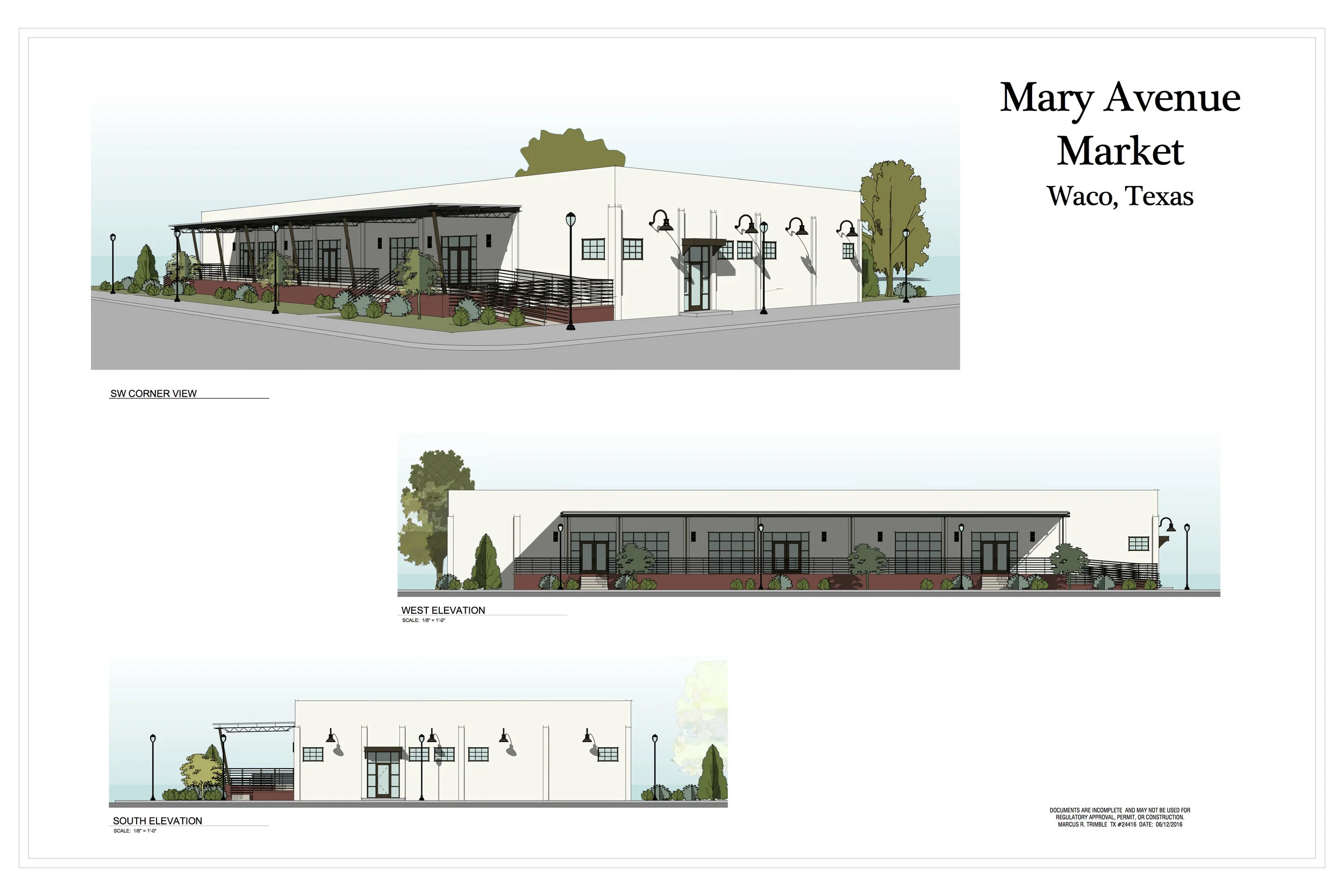 Artistic Rendering of the exterior of Stewman's Mary Avenue Market Submitted by Stewman