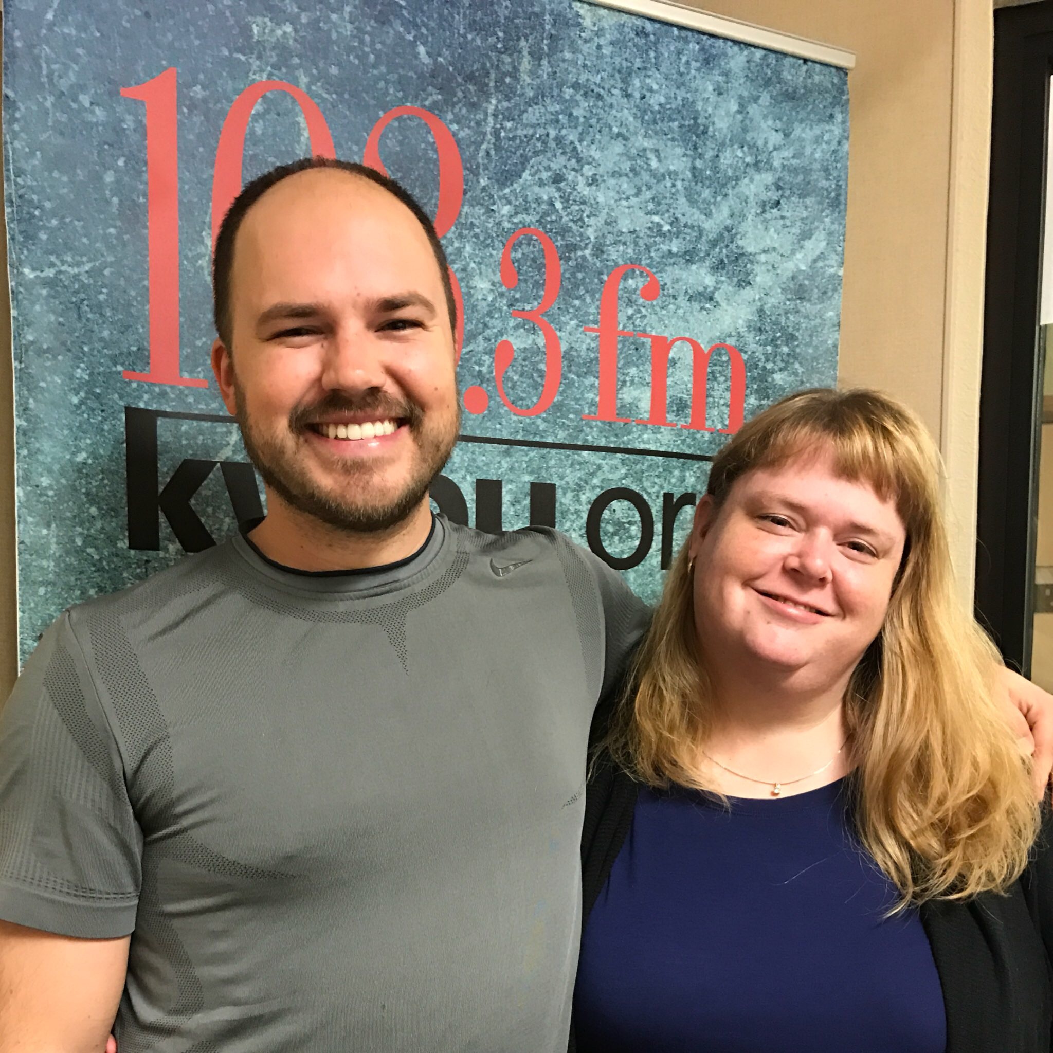 Austin Meek, host of Downtown Depot, with Wendy Gragg