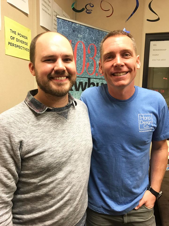 Austin Meek, host of Downtown Depot, with Clint Harp