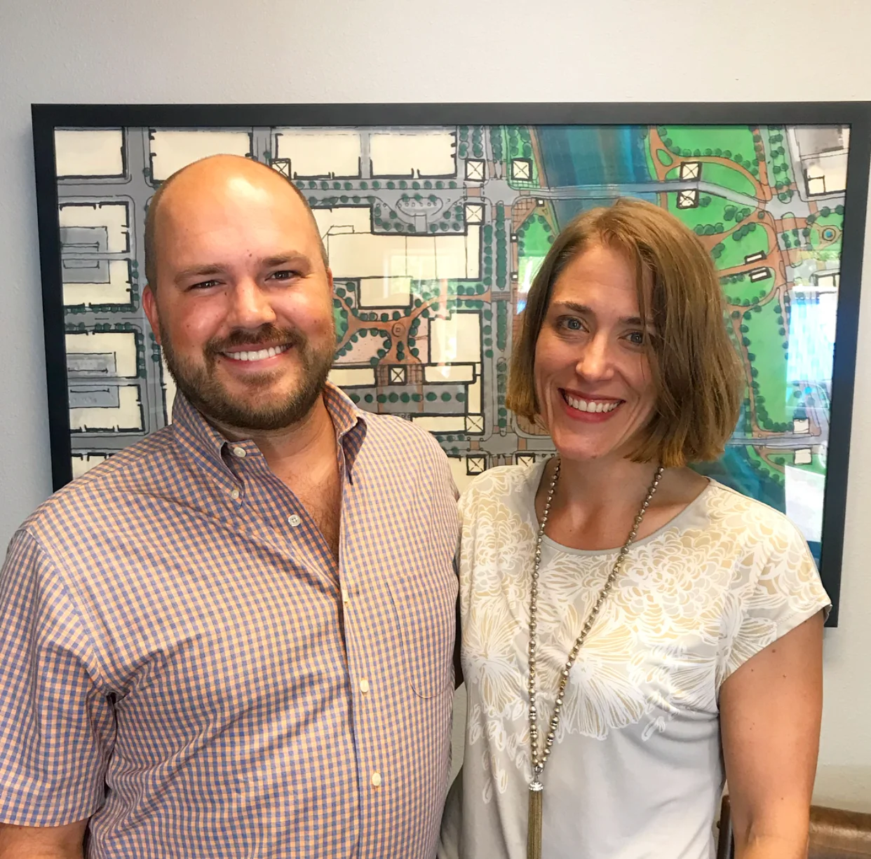 Show host Austin Meek with Megan Henderson