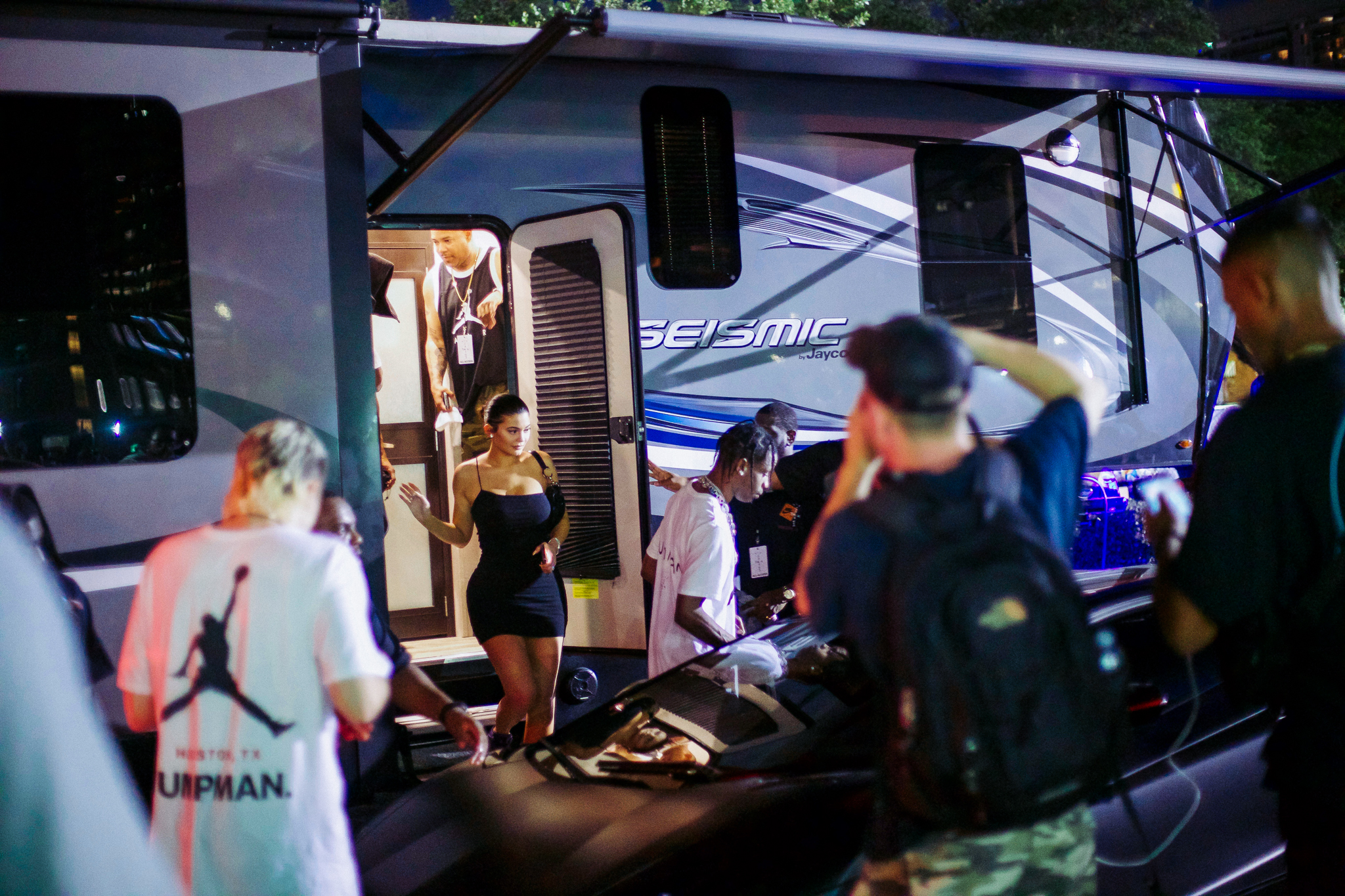KYLIE JENNER & TRAVIS SCOTT. CACTUS JACK BLOCK PARTY. HOUSTON. 2018.