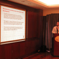 Ciaran Haughton presenting at the Grand Hotel in Taipei, Taiwan