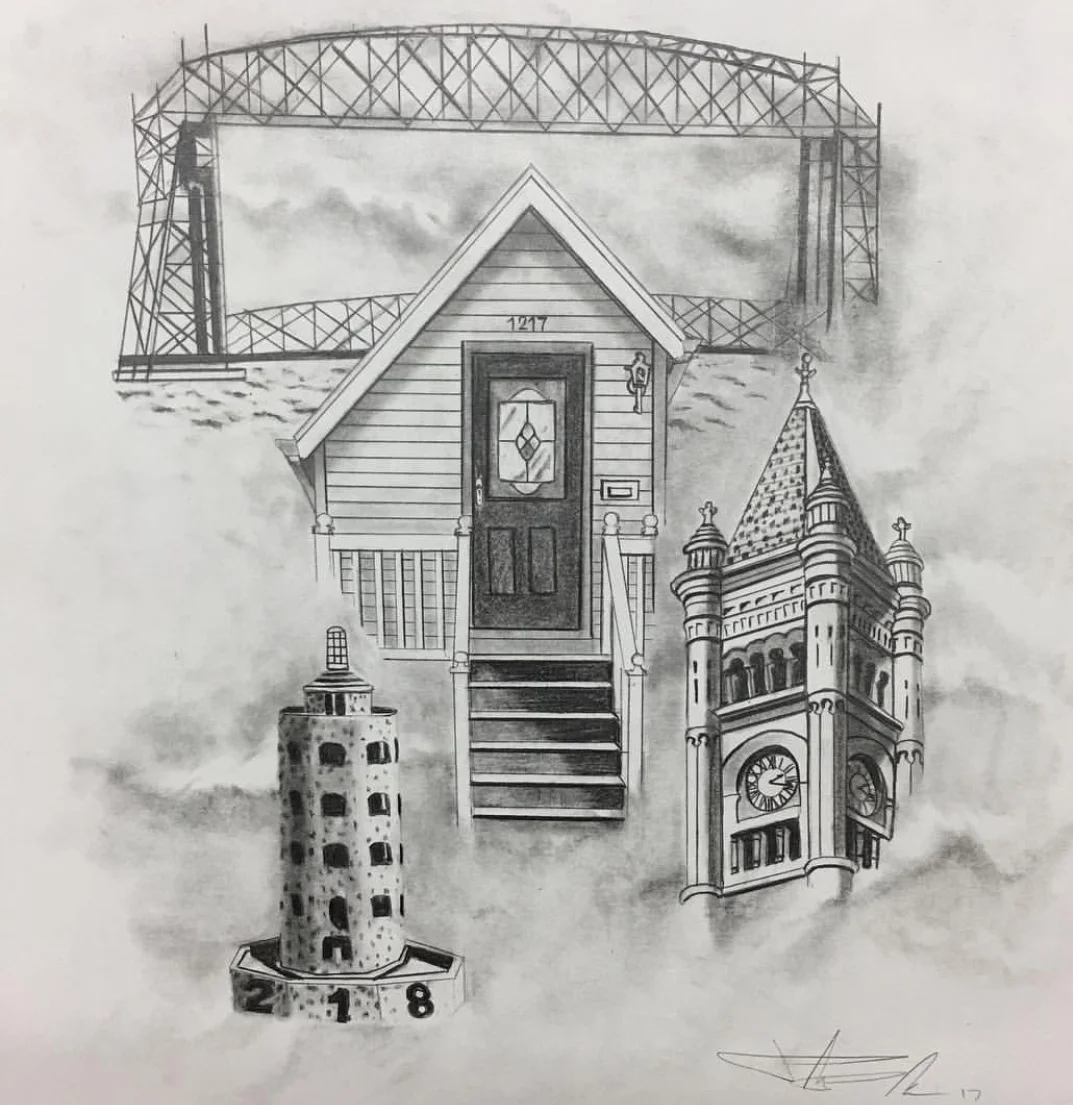 A tattoo drawing for a half sleeve