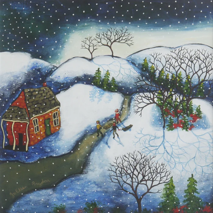 The donated painting, "Getting Home", acrylic on panel