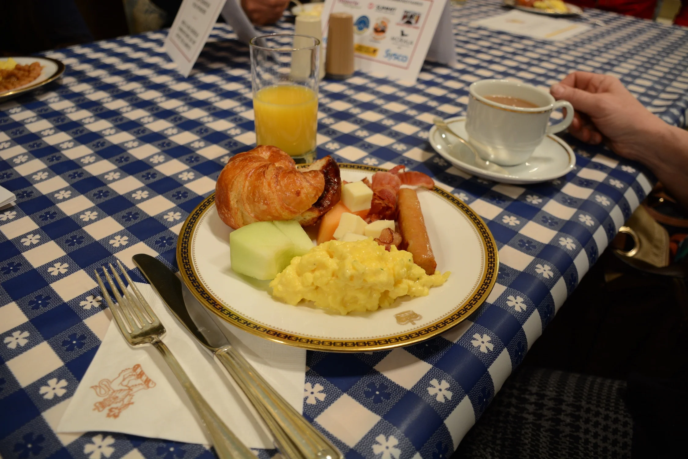 Fresh fruit, scrambled eggs, bacon, sausage, baked beans, pastries, coffee and juice were on the menu at the Governor General's charity breakfast 