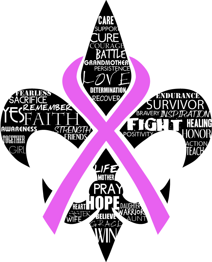 NOLA Breast Cancer Awareness Fleur De Lis