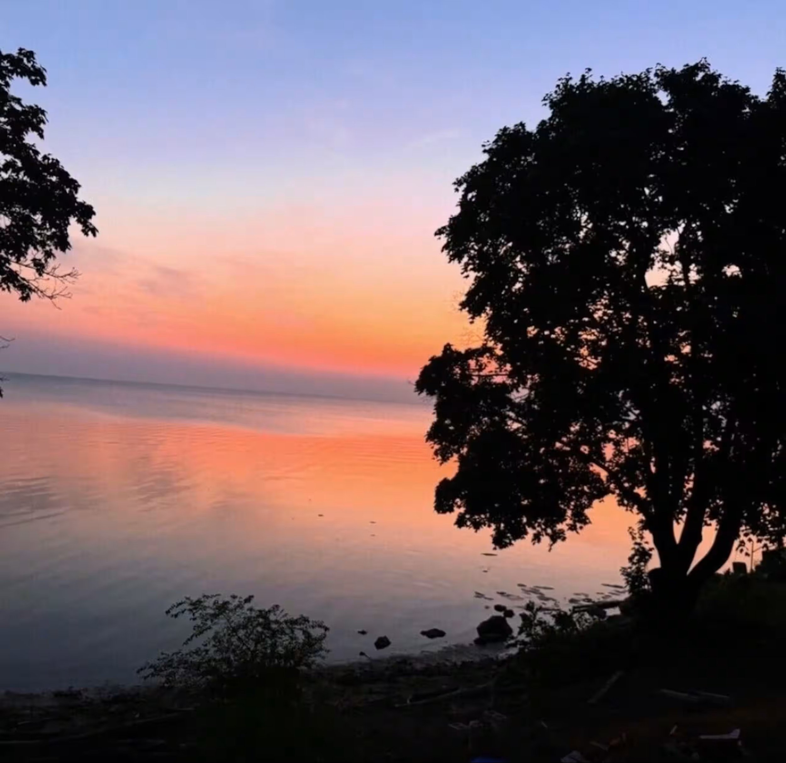 Early morning sunrise as viewed from the deck