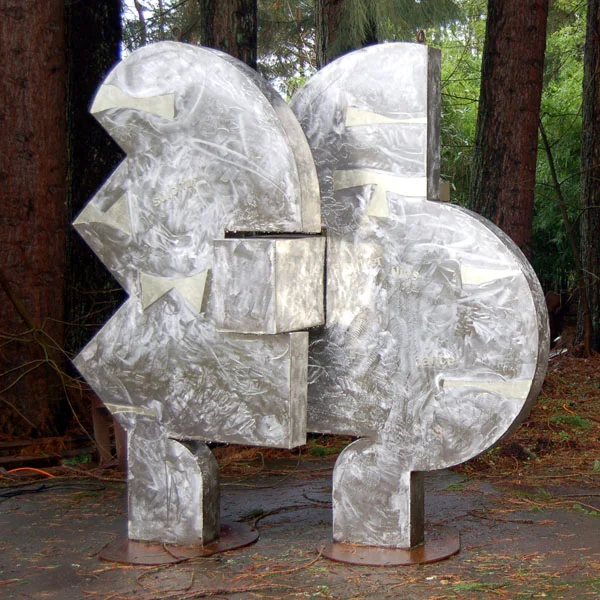Sulphur Butterflies Stainless steel with gold leaf inserts, 7' high. Sited at Leland Iron Works.