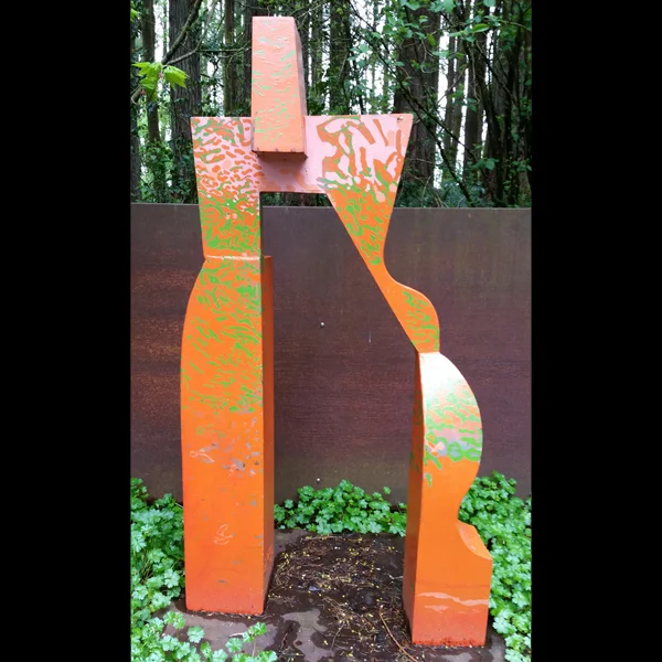 Gate (orange) Painted steel, 1989, 74 x 40.5 x 15