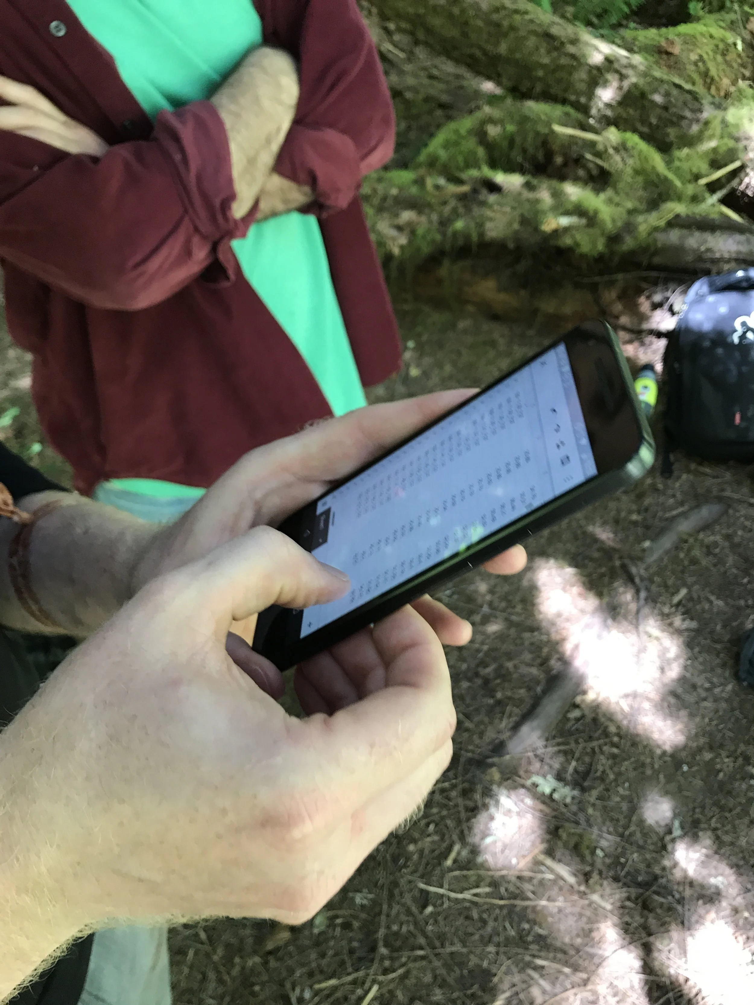Using a smartphone to view data from our receiver hub, logged on a google spreadsheet.