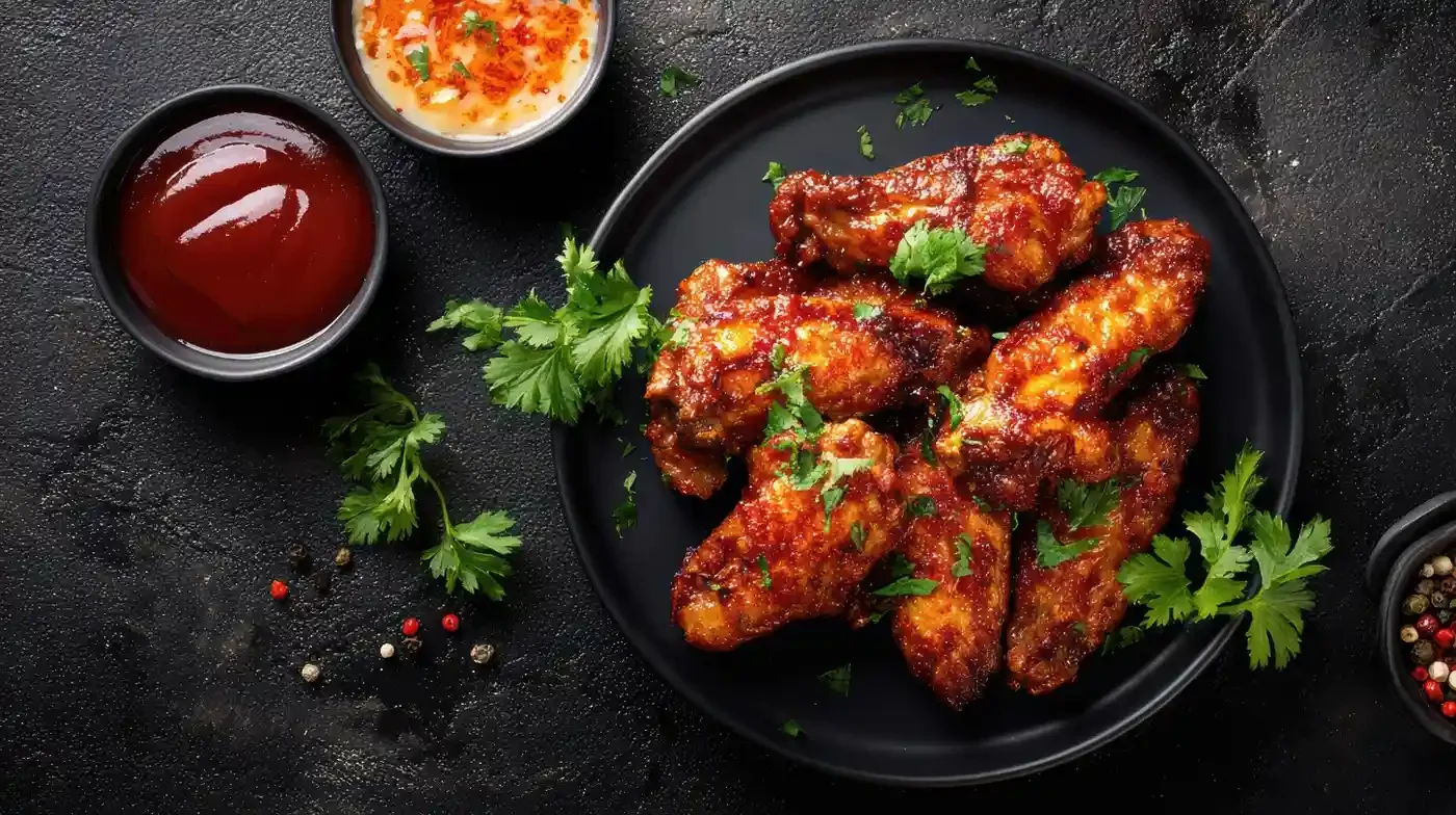 delicious glazed chicken wings