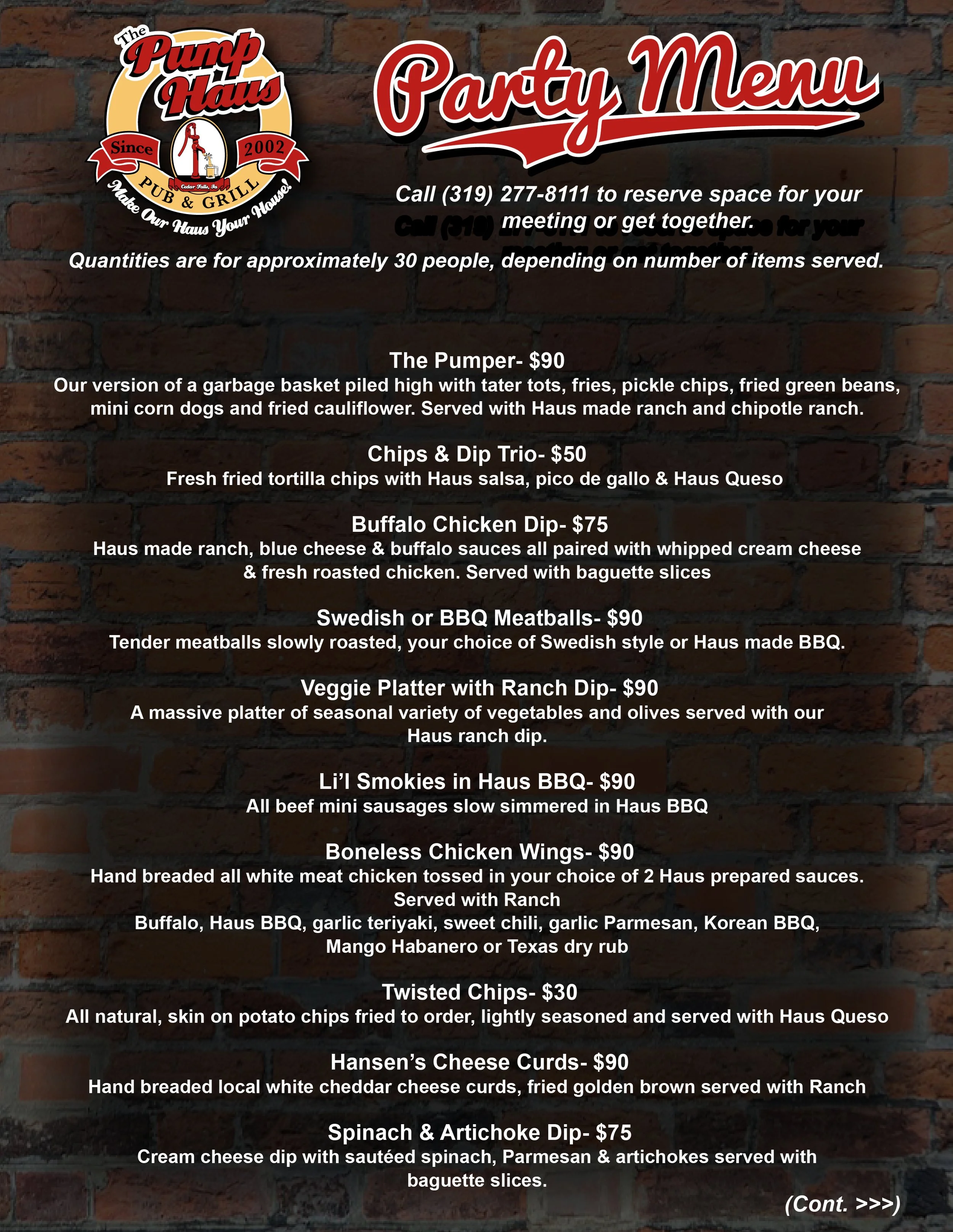 Party Menu 1